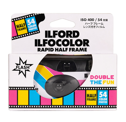 Ilford Ilfocolor Rapid Half Frame Disposable Camera - 54 Exposures - Expired 12/24